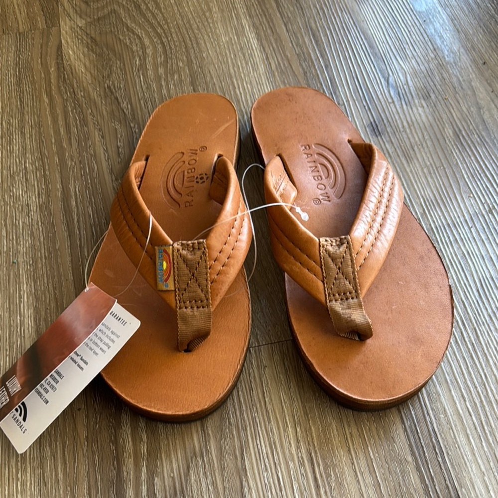 Rainbow Tan Flip Flops